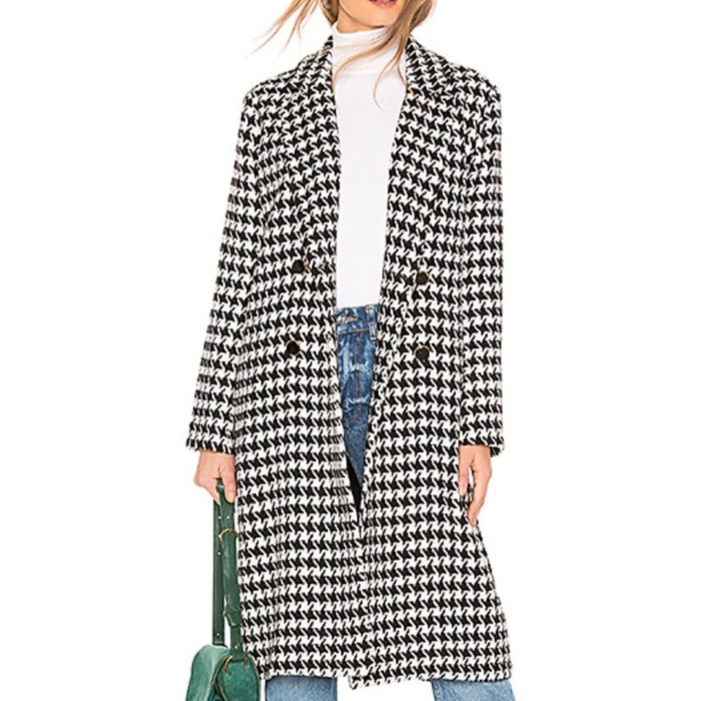 L'Academie Houndstooth Coat in Black, white